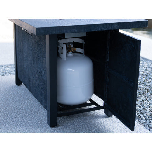 44" W x 25" H Outdoor Patio Propane Gas Fire Pit Table - 50,000 BTU High-temperature-resistant carving process for environmentally friendly materials with the effect of charcoal grain