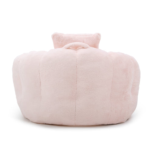 Oversized Shell-Shaped Faux-Fur Giant Bean Bag Chair with Matching Footstool