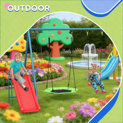 3 in 1 Design Swing Set,Metal Swing Set