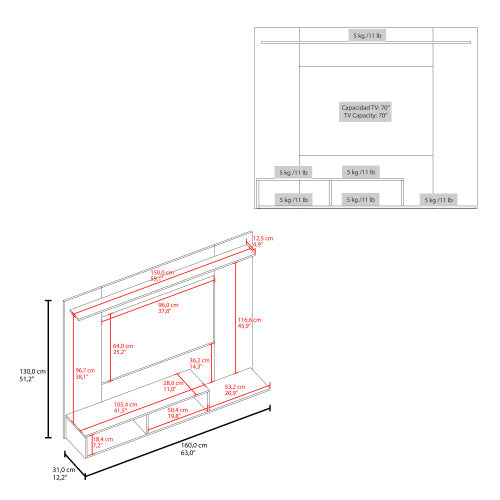 Bethune 65" TV Entertainment Center Modern Media Console with Storage for Gaming & wenge and natural oak