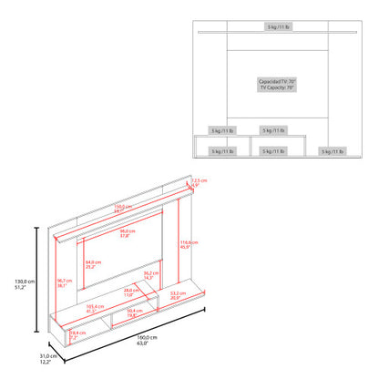 Bethune 65" TV Entertainment Center Modern Media Console with Storage for Gaming & wenge and natural oak