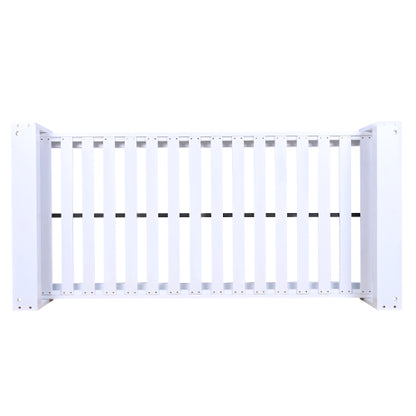 Twin Size Porch Swing Bed Seating Group, Patio Acacia Wood Swing Frame with Hemp Ropes for Garden, Backyard, White