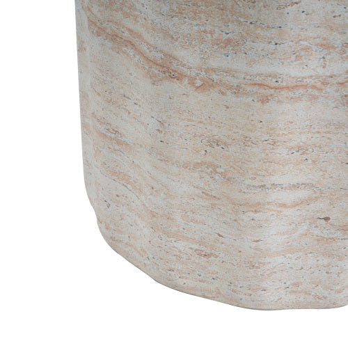 Outdoor/Indoor Lightweight Concrete Side Table,Travertine Finish