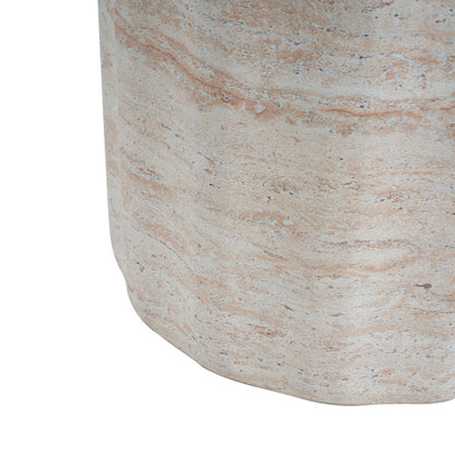 Outdoor/Indoor Lightweight Concrete Side Table,Travertine Finish