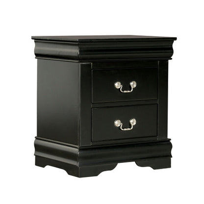 Black Transitional Nightstand with Dovetail Drawers