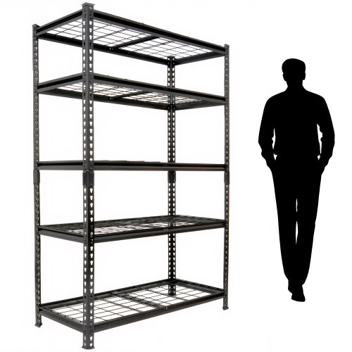 5 Tier Heavy Duty Storage Shelves Garage Shelving 2250 lb Load Boltless Assembly Black