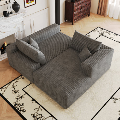 103 inch  Dark Grey L-Shape Cloud Deep-Seat Corner Sectional Sofa, No Assembly