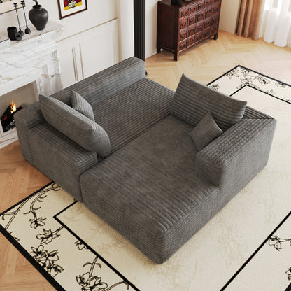 103 inch  Dark Grey L-Shape Cloud Deep-Seat Corner Sectional Sofa, No Assembly