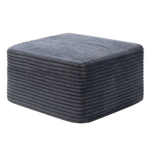 37.5" Corduroy Square Upholstered Ottoman, Soft Padded Foot Stool for Living Room Bedroom Decor
