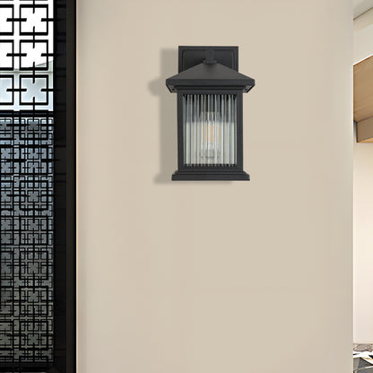 1-Light Black not Motion Sensing Outdoor HardWired Wall Lantern Sconce with No Bulbs Included