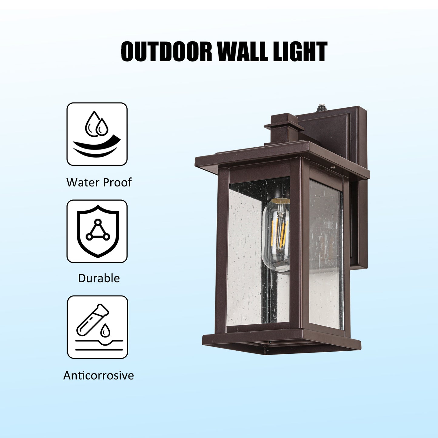 Oil Rubbed Bronze Lantern Hardwired Sconce Sensor Outdoor Sconce, Waterproof Outdoor Sconce,No Bulbs Included