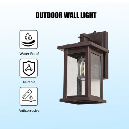 Oil Rubbed Bronze Lantern Hardwired Sconce Sensor Outdoor Sconce, Waterproof Outdoor Sconce,No Bulbs Included