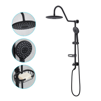 Wall Bar Shower Kit 1-Spray 7.85 in. Round Rain Shower Head with Hand Shower in Oil-Rubbed Bronze