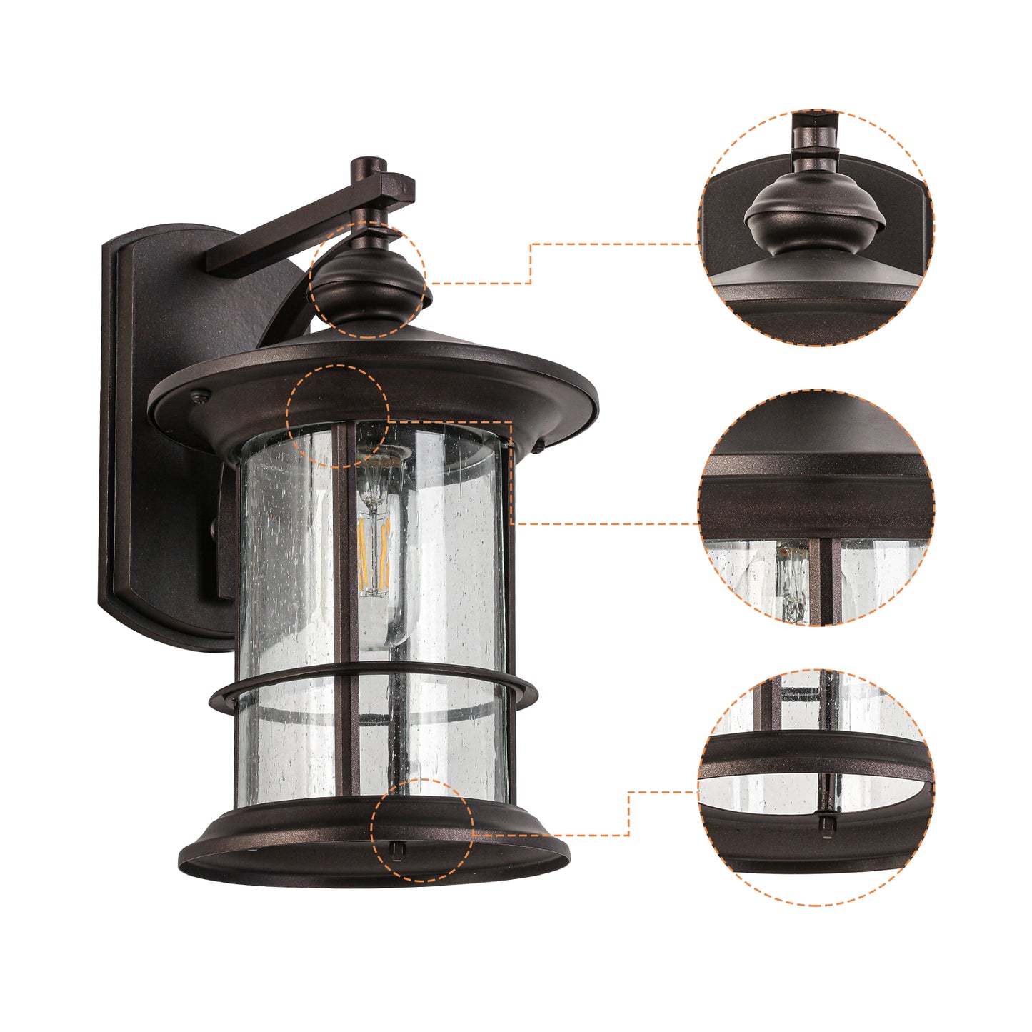 1-Light Black Outdoor Wall Sconce (1-Pack)