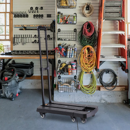 330 lbs. Folding Hand Truck, Dolly Cart for Moving, 6 Wheels Telescoping Hand Cart for Travel House Office Moving