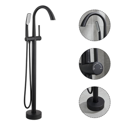 Single-Handle Freestanding Tub Faucet with Handheld Shower in. Matte Black