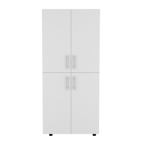 Armoire in melamine with 2 doors , 4 shelves and 2 clothes hanging bar