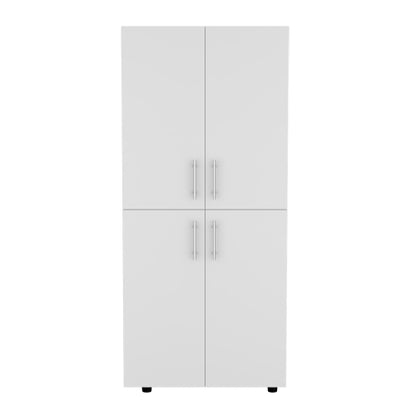 Armoire in melamine with 2 doors , 4 shelves and 2 clothes hanging bar