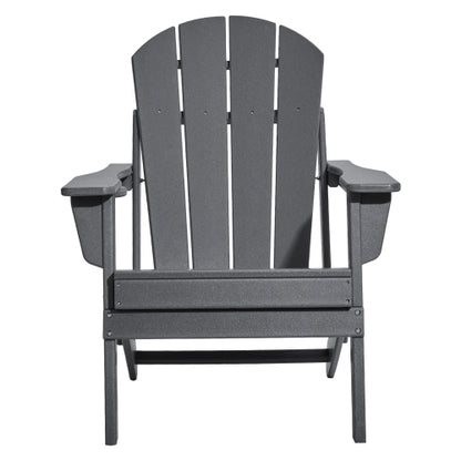 Chair Plastic Set of 2 All-Weather Folding Fire Pit Gray