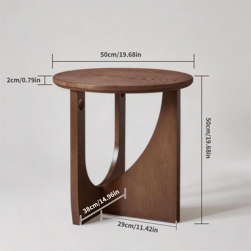 100% Solid Wood Side Table Natural Round End Table Rustic Accent Furniture