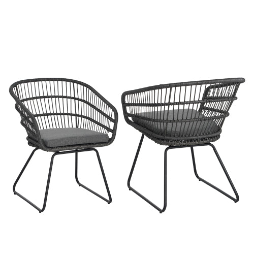 TERRY CHAIR,2PCS with 2 Cushions,Gray