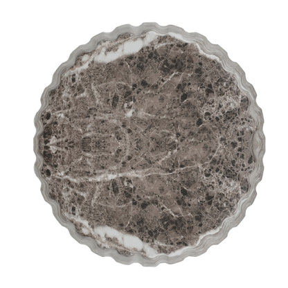 Outdoor Cleme Carved Side Table, Brown