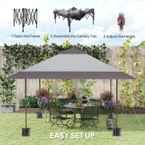 Height Adjustable Pop Up Canopy Tent,Tents for Parties,with Wheeled Carry Bag andSand Bags