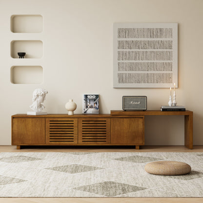 Extendable Mid Century TV Stand for TVs up to 75 Inch Wood Media Console