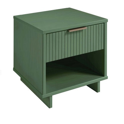 Sage Green Glam Style Solid Wood Nightstand