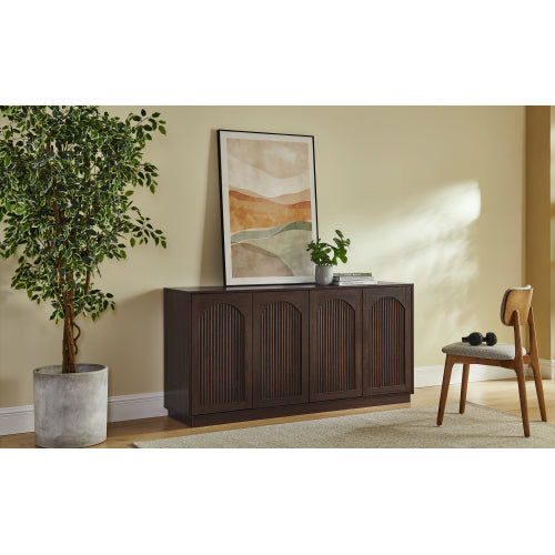 Modern 64 inch TV Stand with Storage Cabinets and Adjustable Shelves