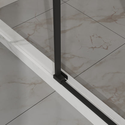 Goodyo 60" W x 72" H Sliding Shower Door, Semi-Frameless Glass Shower Door, 1/4" (6mm) Thick Tempered Clear Glass with Easy-clean Coating, Stainless Steel Hardware, Matte Black