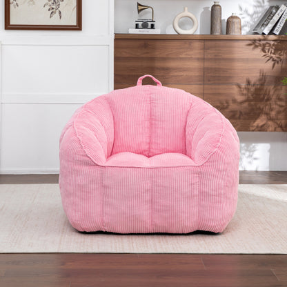 Large Corduroy Adult Bean-Bag Sofa Chair w/Armrests Filler-Included 39.4 inch x33.5 inch x31.5 inch  for Bedroom Living-Room Game-Room