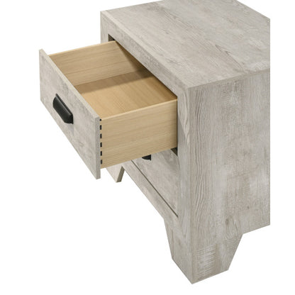 Whitewashed Wood 2-Drawer Transitional Nightstand, 21.6inch¡Á16.4inch¡Á23.6inchH