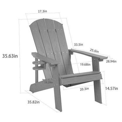 Lounge chair teak color, suitable for all seasons: Outdoor lounge chair, made of sturdy HIPS material, equipped with 304 stainless steel accessories.