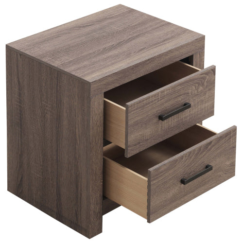 Barrel Oak 2-Drawer Nightstand