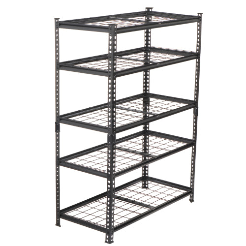 5 Tier Heavy Duty Storage Shelves Garage Shelving 2250 lb Load Boltless Assembly Black