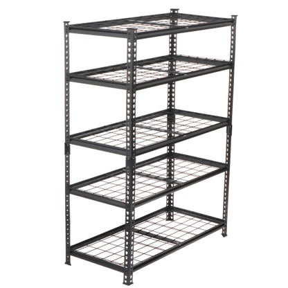 5 Tier Heavy Duty Storage Shelves Garage Shelving 2250 lb Load Boltless Assembly Black