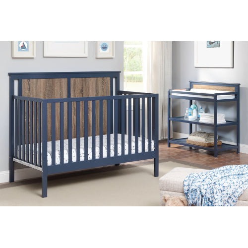 4-in-1 Convertible Crib Midnight Blue/Vintage Walnut