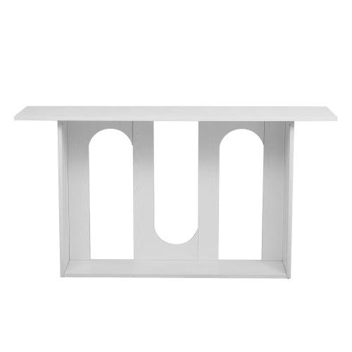 Modern and Curved Design Ash Veneer Console Table with Shelf,Suitable for Entryway,Hallway Living Room,Foyer,Corridor