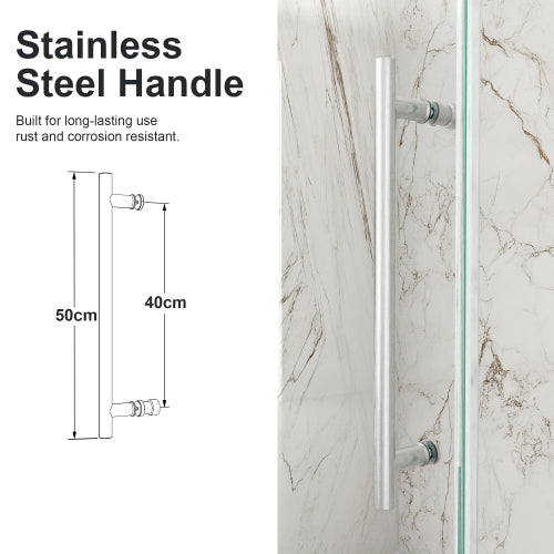 56"-60"W x 72"H Frameless Single Sliding Shower Door – 5/16" (8mm) Clear Tempered Glass, Bypass Design with Brushed Nickel Finish