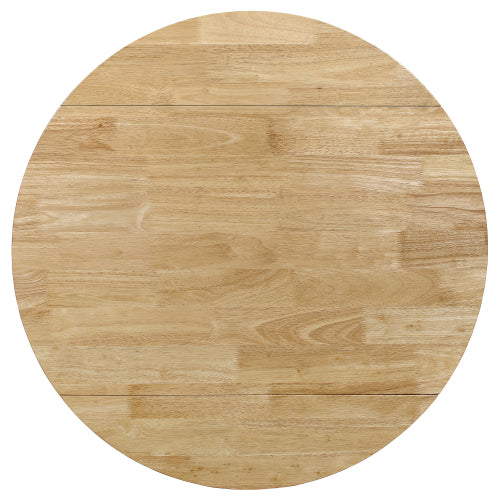 3-Piece Natural Wood Drop Leaf Dining Set, Compact Round Table with 2 Tan Fabric Upholstered Chairs