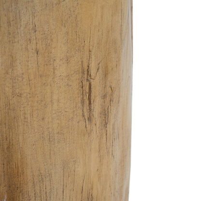 16.25 inch MGO Side Table, Hand-Painted Wood Stump Accent Table for Both Indoor and Outdoor Use