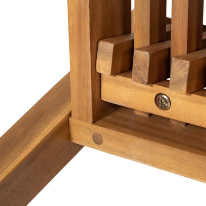 Patio Dining Chair Set of 2 - Sturdy Acacia Wood, Comfortable Waterproof Seating, 400 lbs Capacity, Natural Color Frame