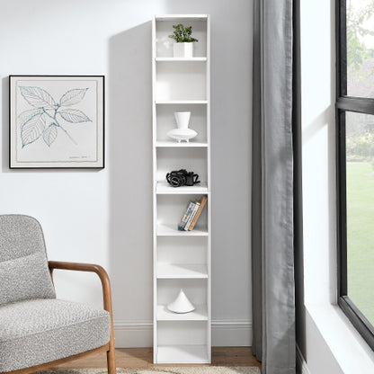 70.9 Inch 8-Tier Detachable Slim Media Storage Tower Adjustable Home Office Bookcase