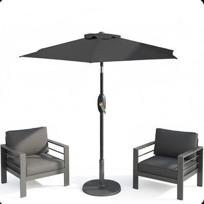 7.5 Feet Black Market Umbrella with Crank Lift & Tilt. UV-Resistant Canopy for Pool, Backyard & Patio (Without base)