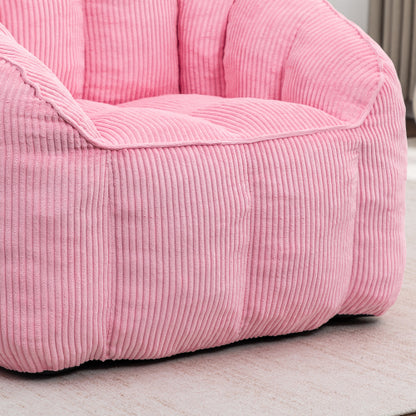 Large Corduroy Adult Bean-Bag Sofa Chair w/Armrests Filler-Included 39.4 inch x33.5 inch x31.5 inch  for Bedroom Living-Room Game-Room