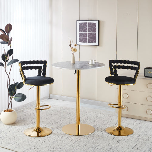 31.5inch  folding GOLDEN AND WHITE Tulip BAR Table Mid-century BAR  Table for 2-4 people With Round Mdf Table Top, Pedestal BAR  Table,  MDF top