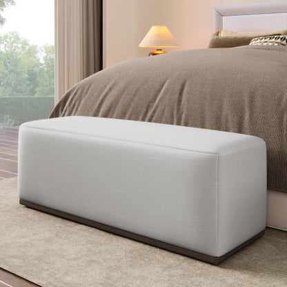 Modern Ottoman Footstool Upholstered Accent Stool for Living Room Bedroom