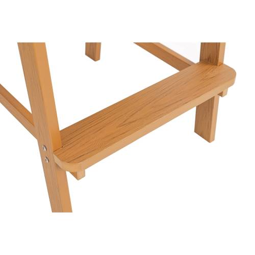 Lounge chair teak color, suitable for all seasons: Outdoor lounge chair, made of sturdy HIPS material, equipped with 304 stainless steel accessories.