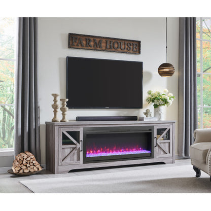 75" Fireplace TV Stand for TVs up to 80",with 44" Electric Fireplace